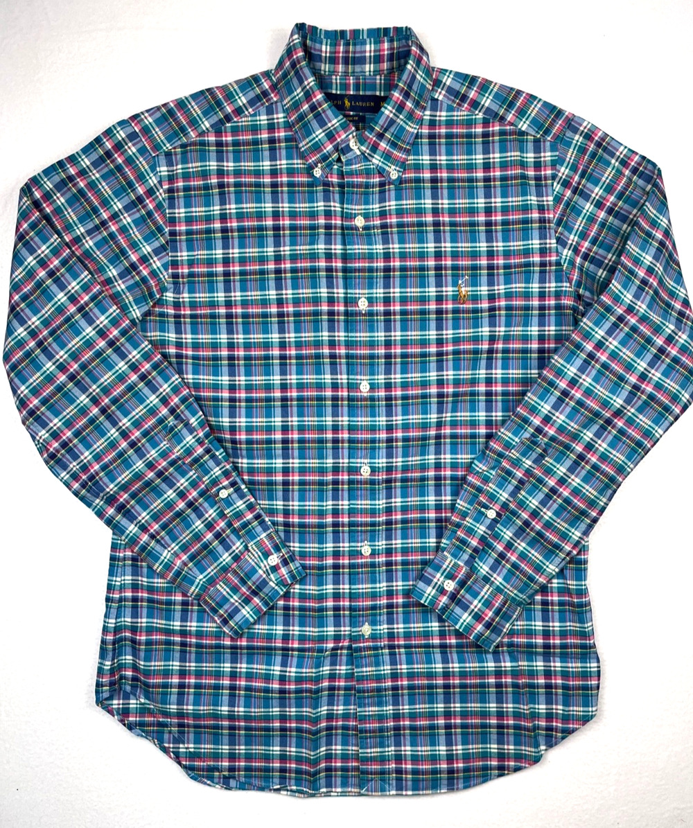 Ralph Lauren Men’s Classic Fit Plaid Button-Down Shirt Size M Multicolor Cotton